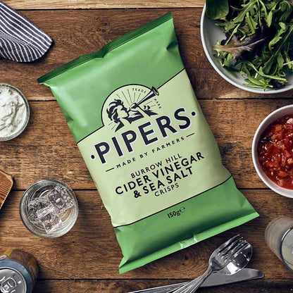 Pipers Gluten-Free Cider Vinegar & Sea Salt Crisps Multi-Pack | 24 x 40g