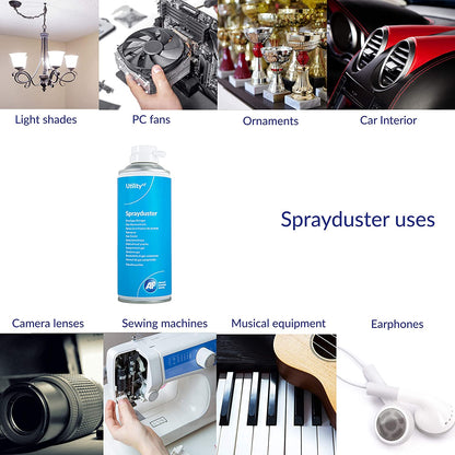 AF Utility Sprayduster / Air Duster Compressed Gas Can, HFC Free, Non-Invertible Removal of Dus