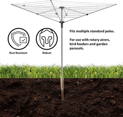 Addis Rotating Clothesline For Washing Line Parasol Umbrella Galvanized Garden Spike