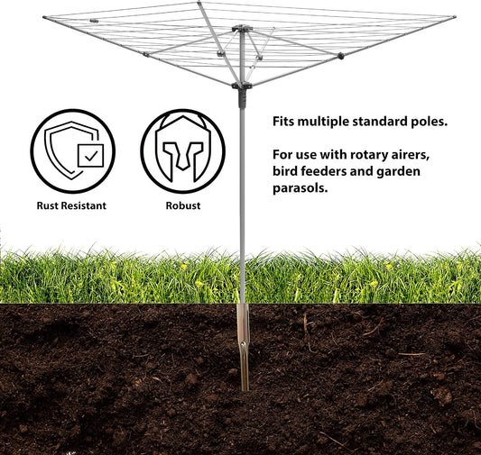 Addis Rotating Clothesline For Washing Line Parasol Umbrella Galvanized Garden Spike