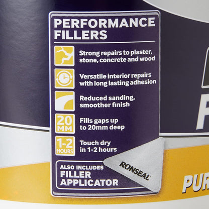 Ronseal Multi-Purpose Smooth Finish Wall Filler | White | 1.8kg