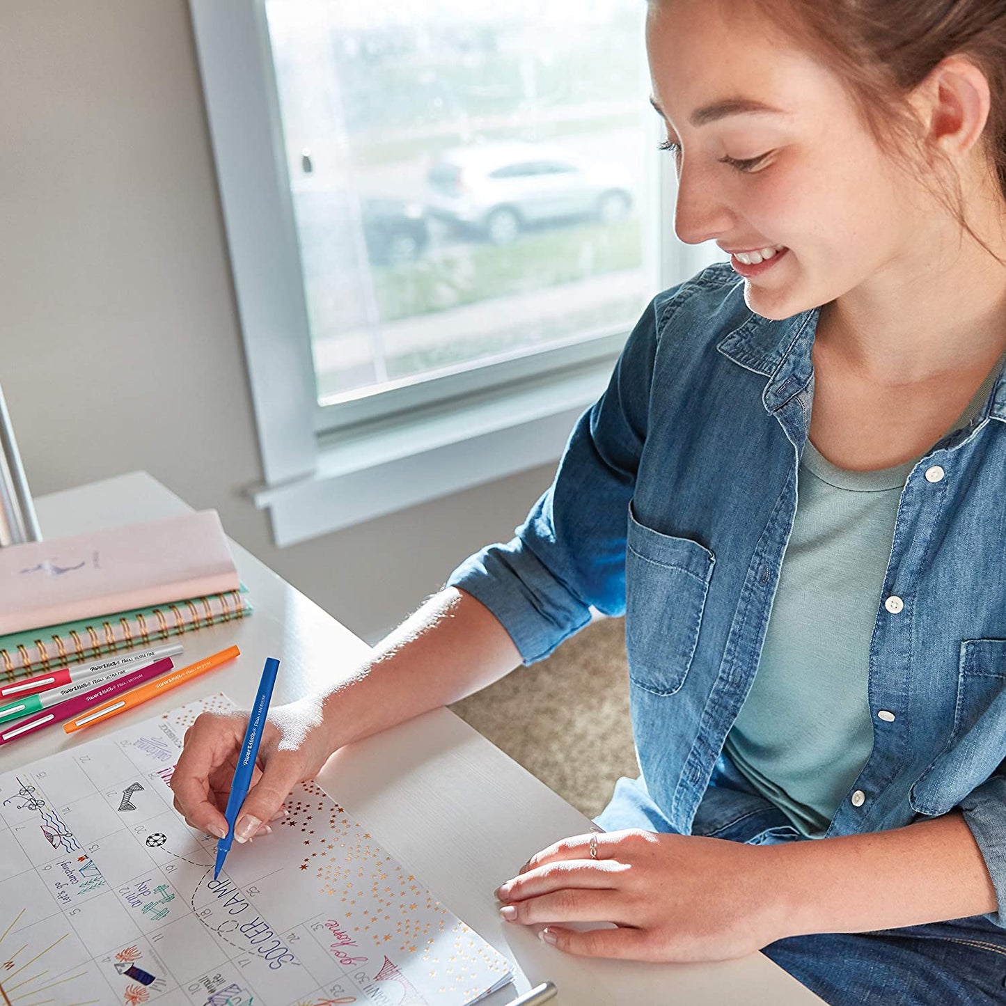 Paper Mate Flair Fibre Tip Pen Medium Point 0.7mm Candy Pop Assorted Colours (Pack 24) 1985617