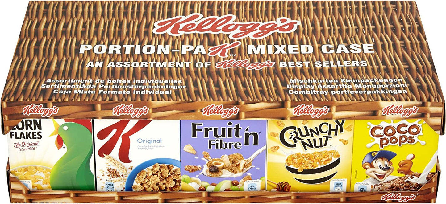 Kellogg's Mixed Case Portion Breakfast Cereals Variety Packs, 35-Count