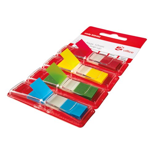 5 Star Index Flags 4 Bright Colours 12x45mm 35 Flags per Colour Assorted 935452