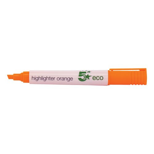 5 Star Highlighter Chisel Tip 1-5mm Line Orange (Pack of 10) 938059