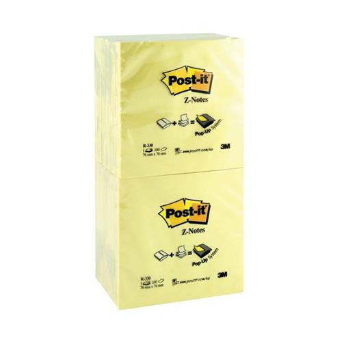 Post-it Z-Notes Canary Yellow 76x76mm 90 Sheet (Pack of 12) R330YE - UK BUSINESS SUPPLIES