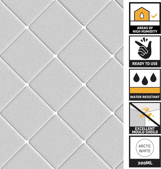 Everbuild Forever White Grout Reviver with Mould Shield, Arctic White, 200 ml