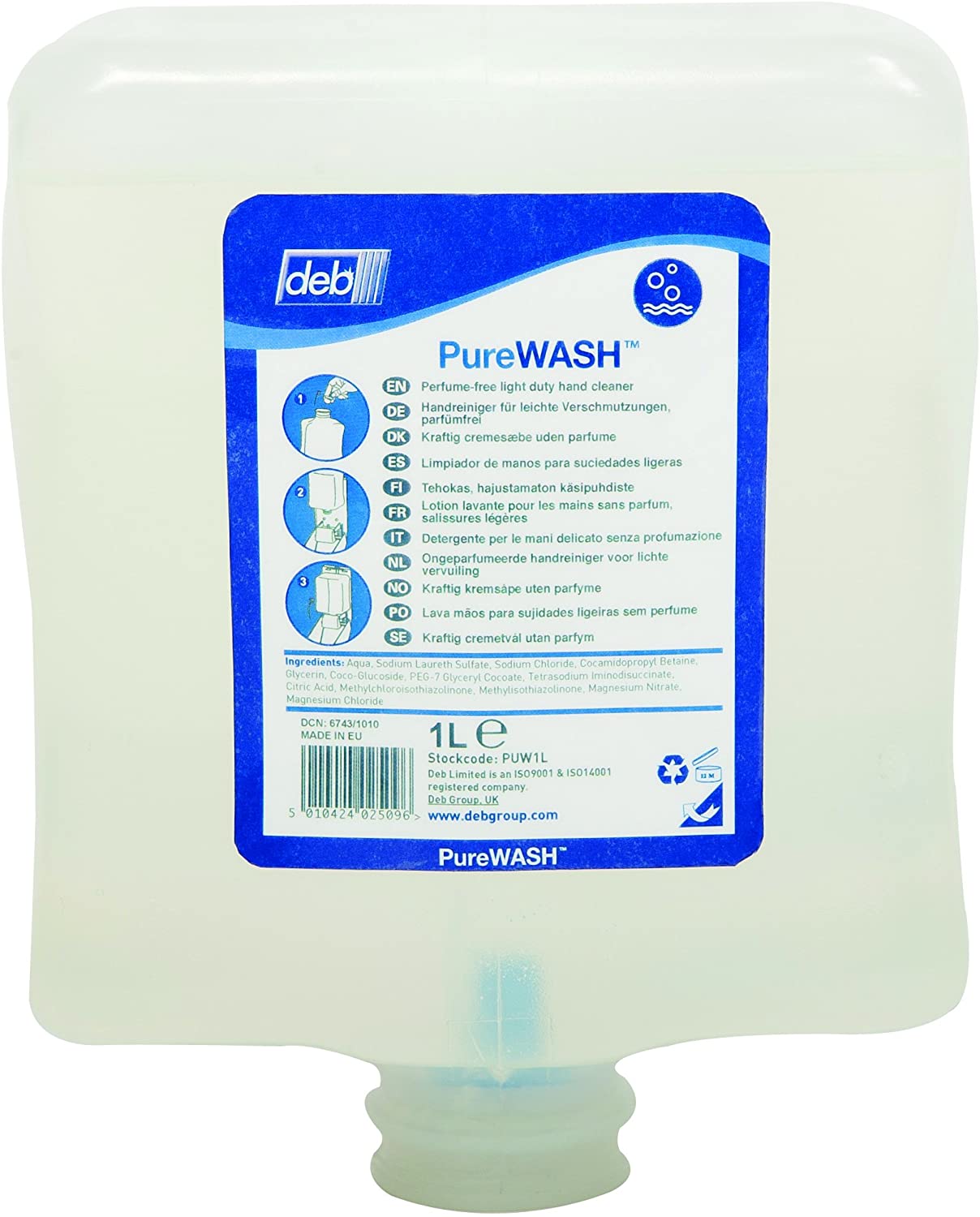 Deb Estesol Lotion Pure 1 Litre Cartridge {PUW1L}