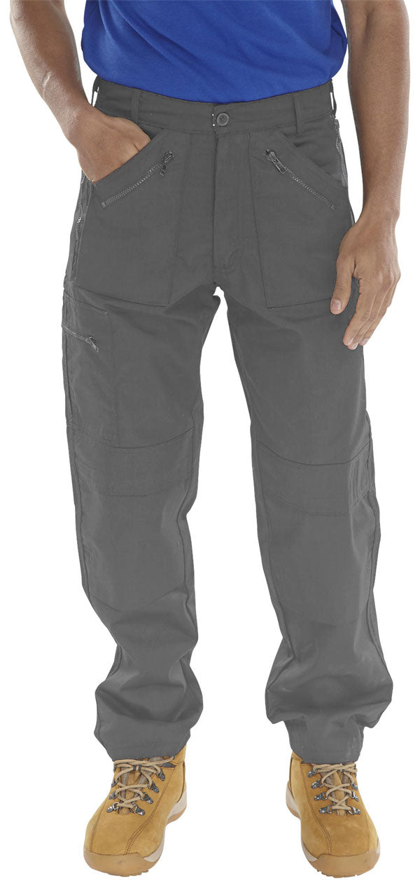 Beeswift Workwear Grey Action Work Trousers ALL SIZES