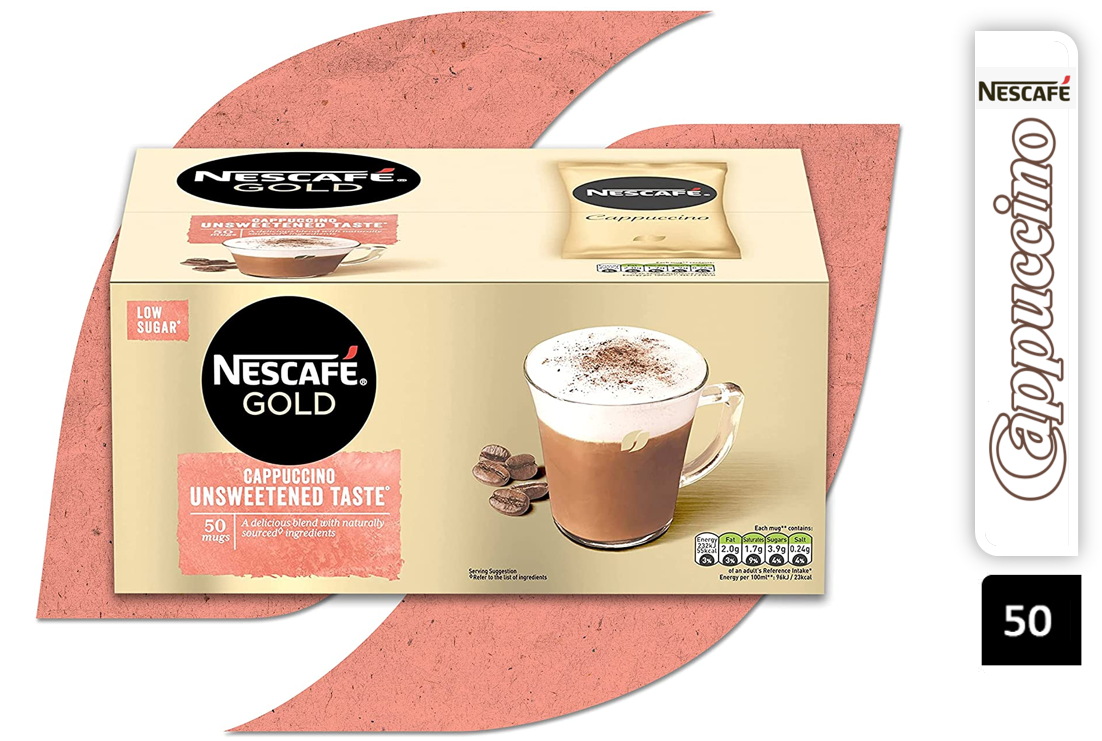 NESCAFÉ® GOLD Cappuccino Unsweetened Sachets 50 x 14.2g - UK BUSINESS SUPPLIES