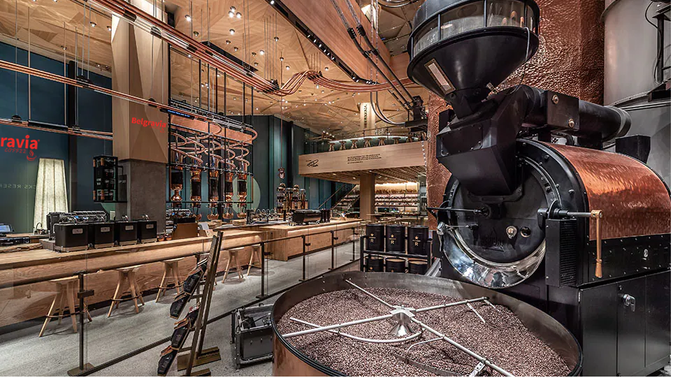 Belgravia Latino Premium Blended, Rain-Forest Alliance Coffee Beans 1kg, 100% Arabica