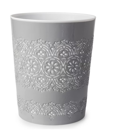 Blue Canyon Floral Waste Bin 9 Litre GREY For Office, Bathroom, Home