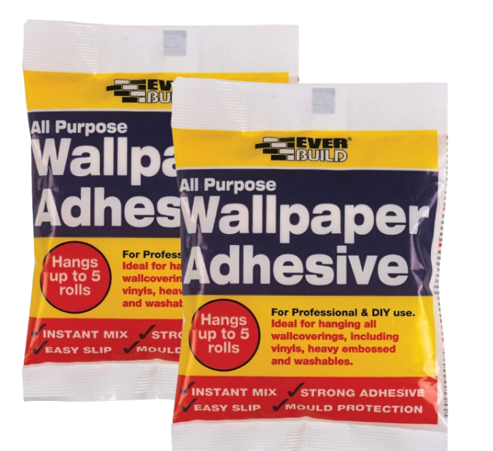 Everbuild All Purpose Wallpaper Adhesive Easy-Mix Formula – 1 Bag Hangs Up To 5 Rolls