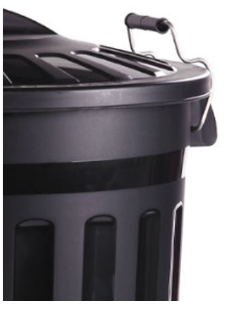 Fixtures Refuse Bin with Lid and Metal Clip Handles 80 Litre (Black) (GN346)