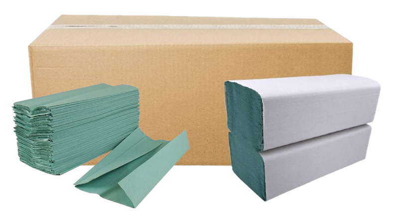 C-Fold 1 Ply Green Hand Towels 210's (12's) 2520 Towels Total