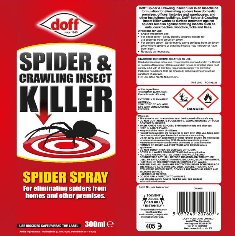 Doff Spider & Crawling Insect Killer 300ml