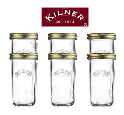 Kilner Wide Mouth Screw Top Lid Preserving Glass Jar 1.0 Litre Transparent (0025.067)