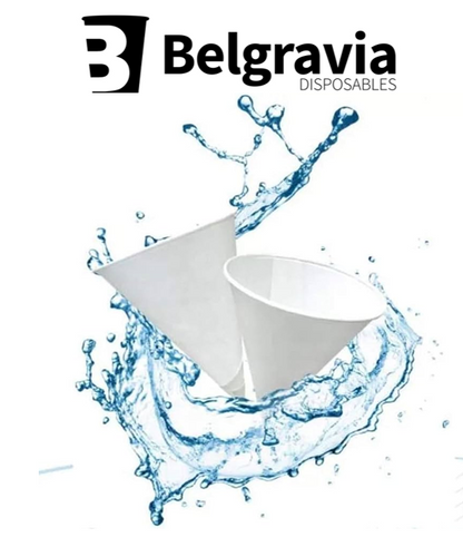 Belgravia Branded 4oz Water Drinking Cone Cup 200's White ACPACC04