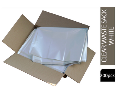 Eco Clear Refuse Sacks Bin Bags Heavy Duty 15kg CHSA (18x29x38) 200 Bags
