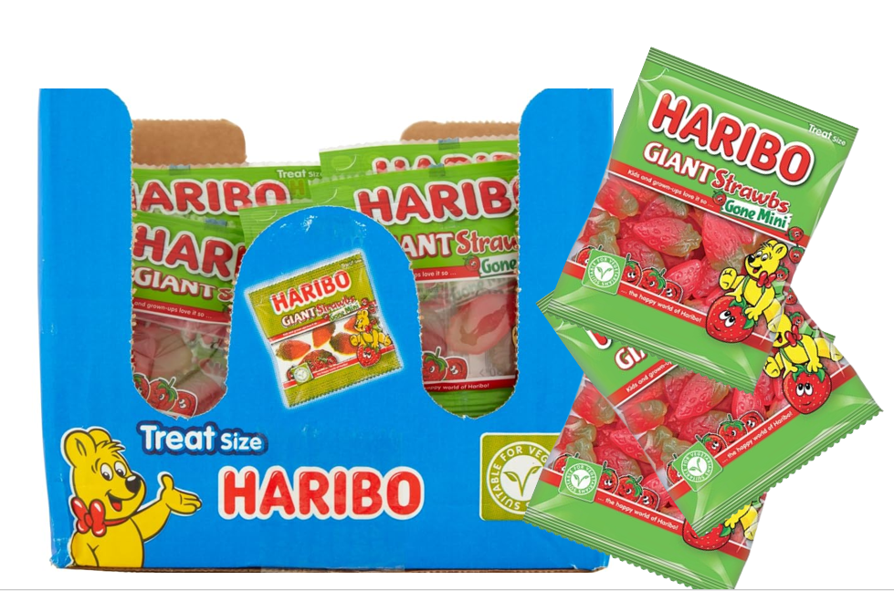 Haribo Mini 16g Giant Strawb's Gone Mini 100’s