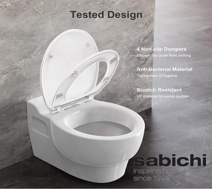 Sabichi White Easy Clean Slow Close Toilet Seat