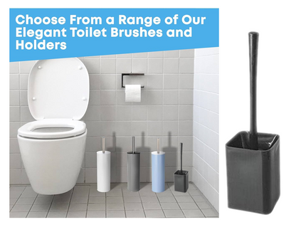 Blue Canyon Toilet Brush & Holder, Black, 10x10x38cm