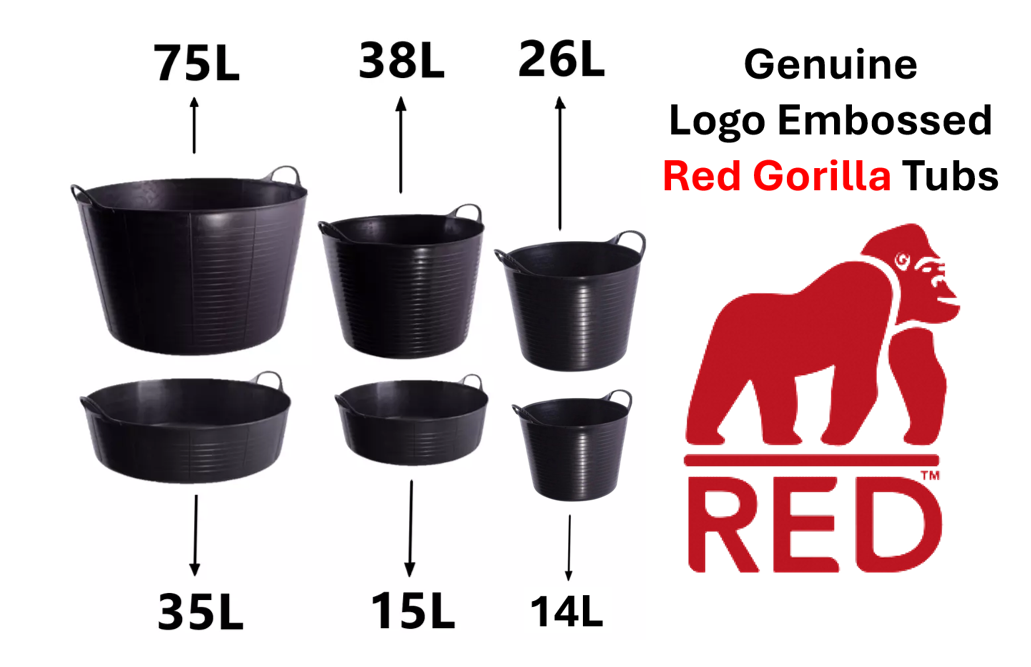 Red Gorilla {Tubtrug} Black Recycled Tub Small 14 Litre