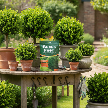 Vitax Buxus Feed  | Extended Nitrogen Release, Promotes Healthy Growth: 1Kg Pouch
