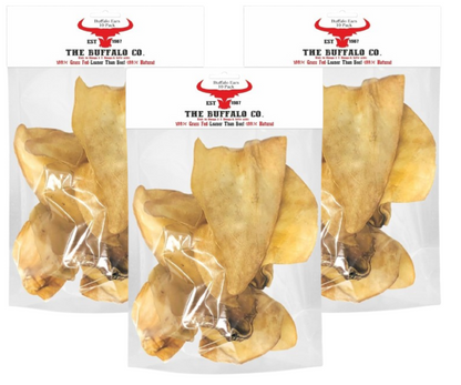 The Buffalo Co: Buffalo Ears 10 Pack | 100% Natural | High Protein, Low Fat Treats