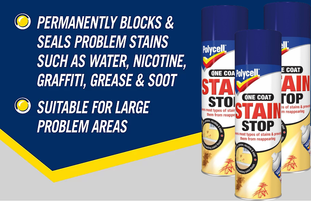 Polycell One Coat Stain Stop Spray 250ml.
