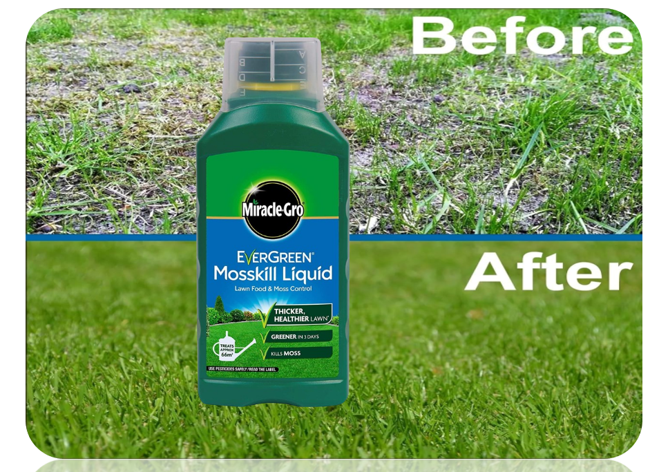 Miracle-Gro Mosskill Liquid Lawn Care, 1 Litre Concentrate, 67 M² Coverage