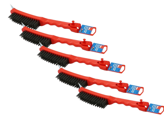 Hilka Tools heavy Duty 5 Row Wire Brush & Scraper