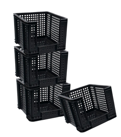 Really Useful Black Open Front Storage Crate 35 Litre