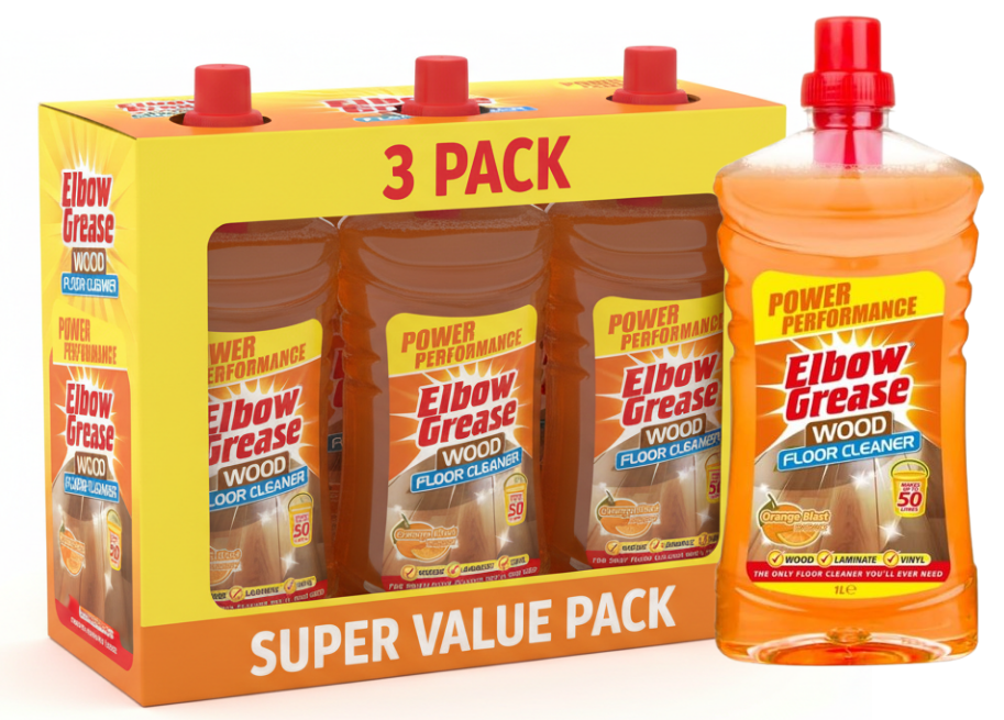 Elbow Grease Concentrated Floor Cleaner | Wood and Laminate | Orange | 1 x 1L