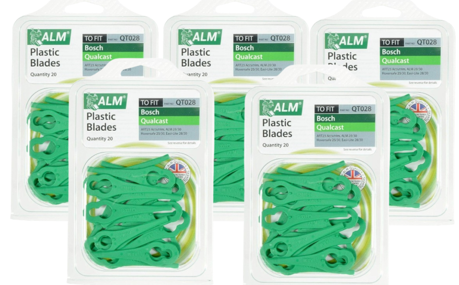 ALM QT028 plastic blades suitable for Gtech Qualcast Bosch and Sovereign | 1 x 20 Pack