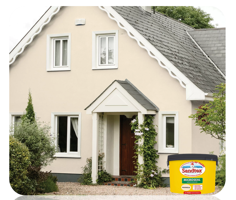 Sandtex Masonry Ultra Smooth | Exterior Paint | Magnolia | 1 x 10 litre
