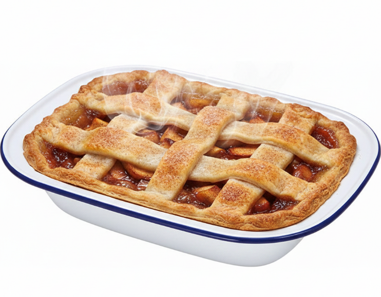 Falcon Enamel Oblong Pie Dish |  Blue and White | 26cm