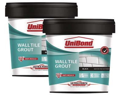 UniBond UltraForce Ready mixed Black Wall tile Grout, 1.38kg Tub