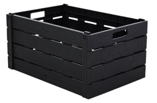 Strata Black Wood Effect Folding Crate 60 Litre (100909)