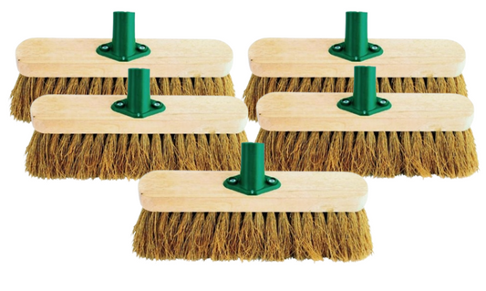 Jantex CD796 Wooden Broom Head, Soft, Coco, Size: 305mm, 12 Inch