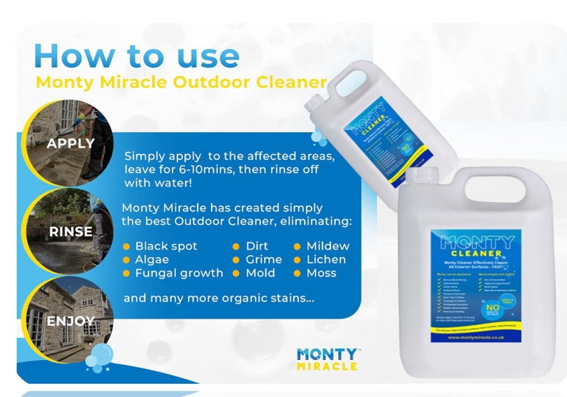 Monty Miracle Fast Patio Cleaner - 5 Litre