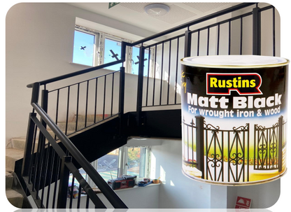 Rustins Quick Drying Paint | Matt Black | Interior & Exterior | 2.5 Litre