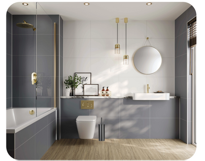 Croydex Toilet Holder with Brush Matt Black