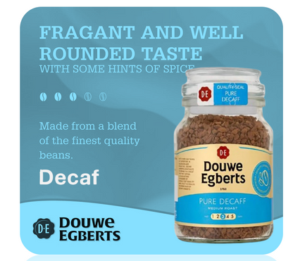 Douwe Egberts Pure Gold Instant Coffee DECAF 400g Jar