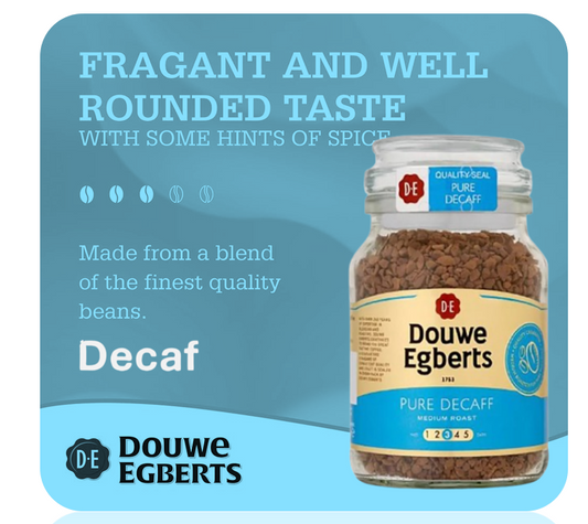 Douwe Egberts Pure Gold Instant Coffee DECAF 400g Jar