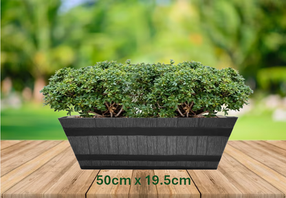 Fixtures Barrel Design Grey Trough L50cm x W25.5cm x H19.5cm