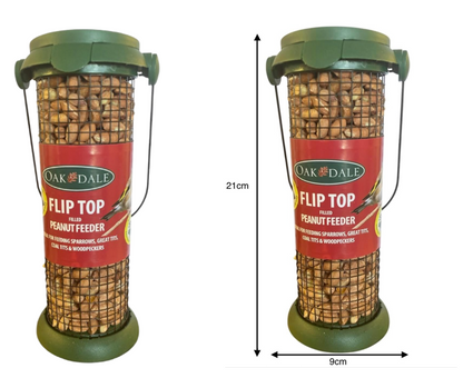 Oakdale Pre-Filled Fliptop Peanut Bird Feeder | 1 x Pre-Filled Feeder