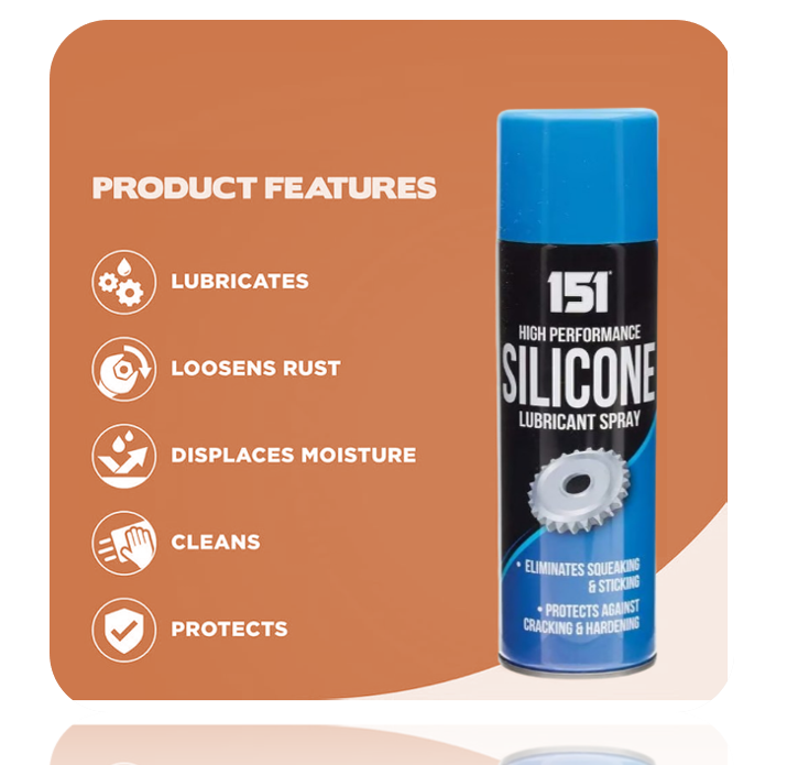 Silicone Lubricant Spray Grease Oil Clear Eliminates Squeaking Sticking 200Ml