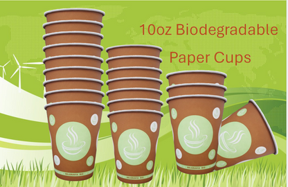 10oz Belgravia Biodegradable & Compostable Single Walled Paper Cups 50's