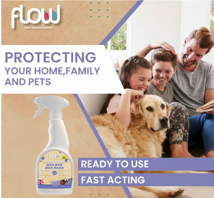 Flow Bye Bye Bed Bug Treatment Killer Insect Replellant  | 750ml Trigger Spray